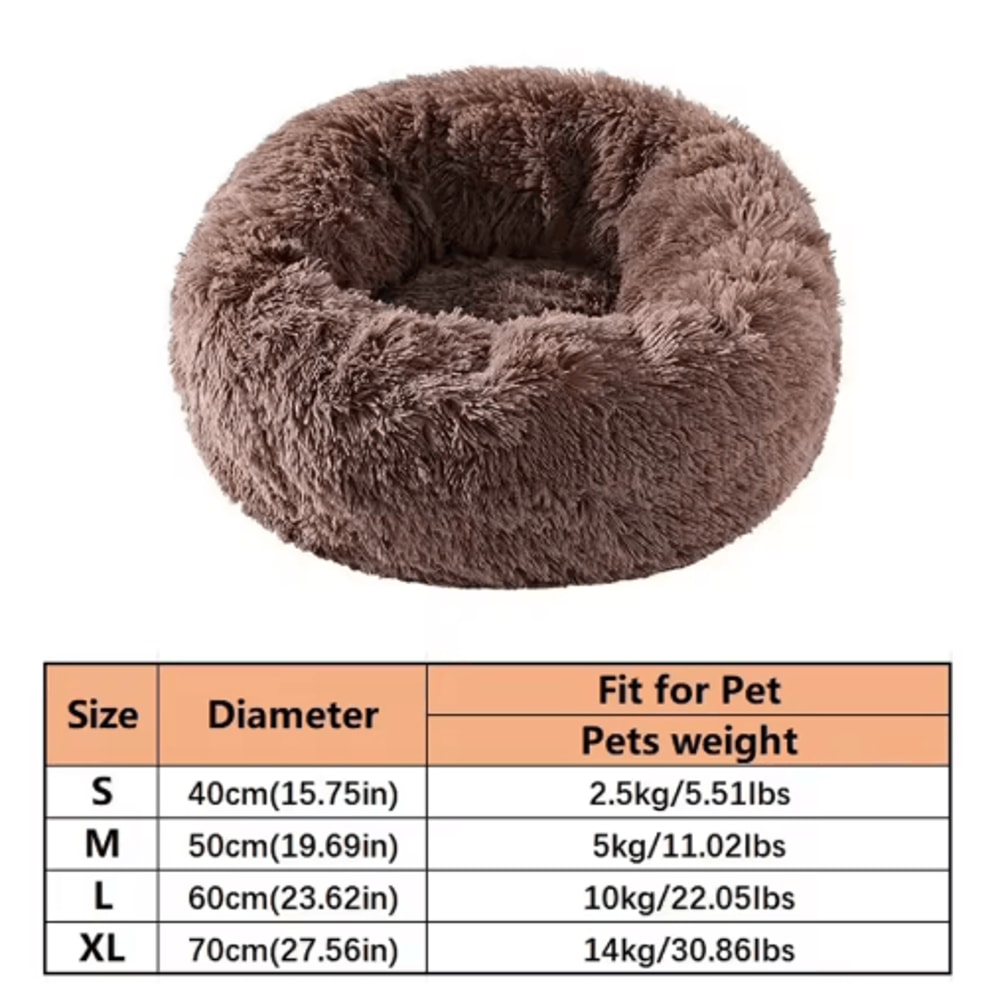 Soft Plush Donut Cat Bed Washable Faux Fur Pet Sleeping Mat For Cats Small Dogs 3