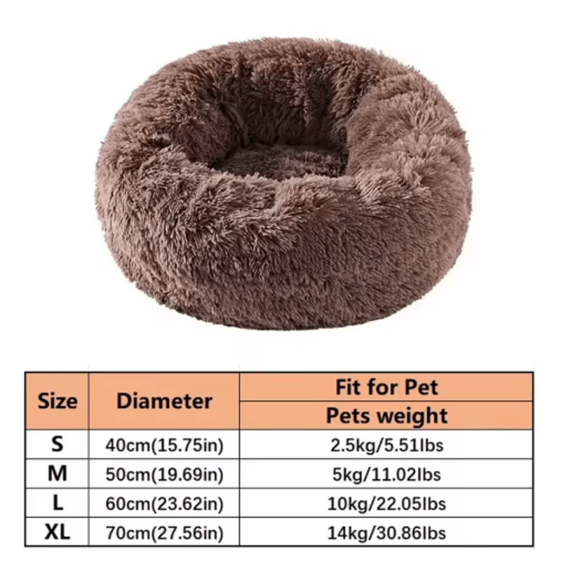 Soft Plush Donut Cat Bed Washable Faux Fur Pet Sleeping Mat For Cats Small Dogs 3