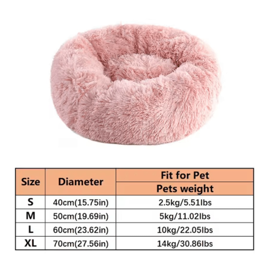 Soft Plush Donut Cat Bed Washable Faux Fur Pet Sleeping Mat For Cats Small Dogs 4