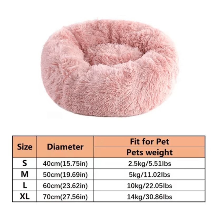 Soft Plush Donut Cat Bed Washable Faux Fur Pet Sleeping Mat For Cats Small Dogs 4