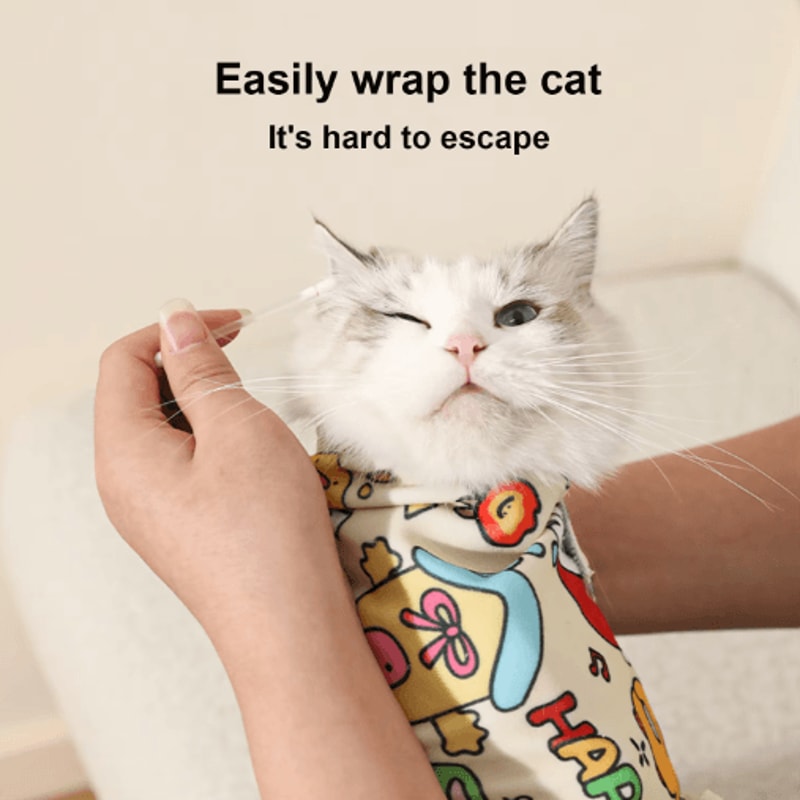 Cat Grooming Wrap Burrito AntiBite AntiScratch Swaddle For Nail Clipping And Pet Care 7