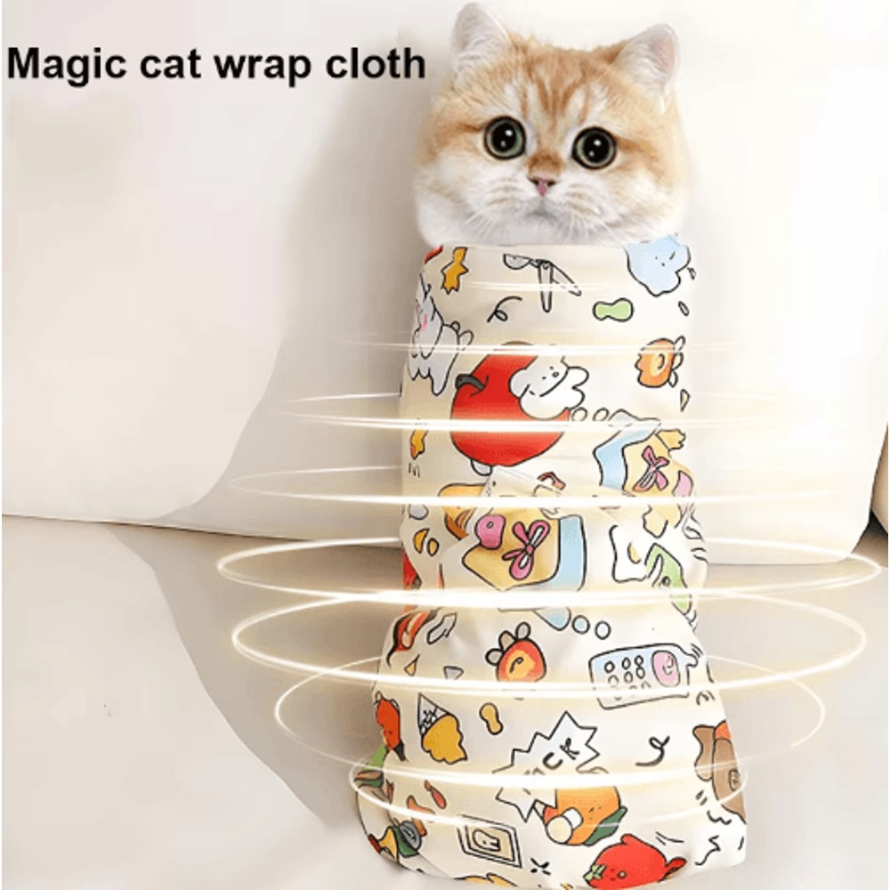 Cat Grooming Wrap Burrito AntiBite AntiScratch Swaddle For Nail Clipping And Pet Care 0