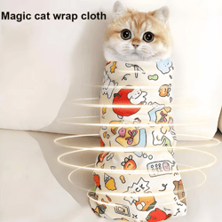 cat grooming wrap burrito – anti-bite & anti-scratch swaddle for nail clipping and pet care