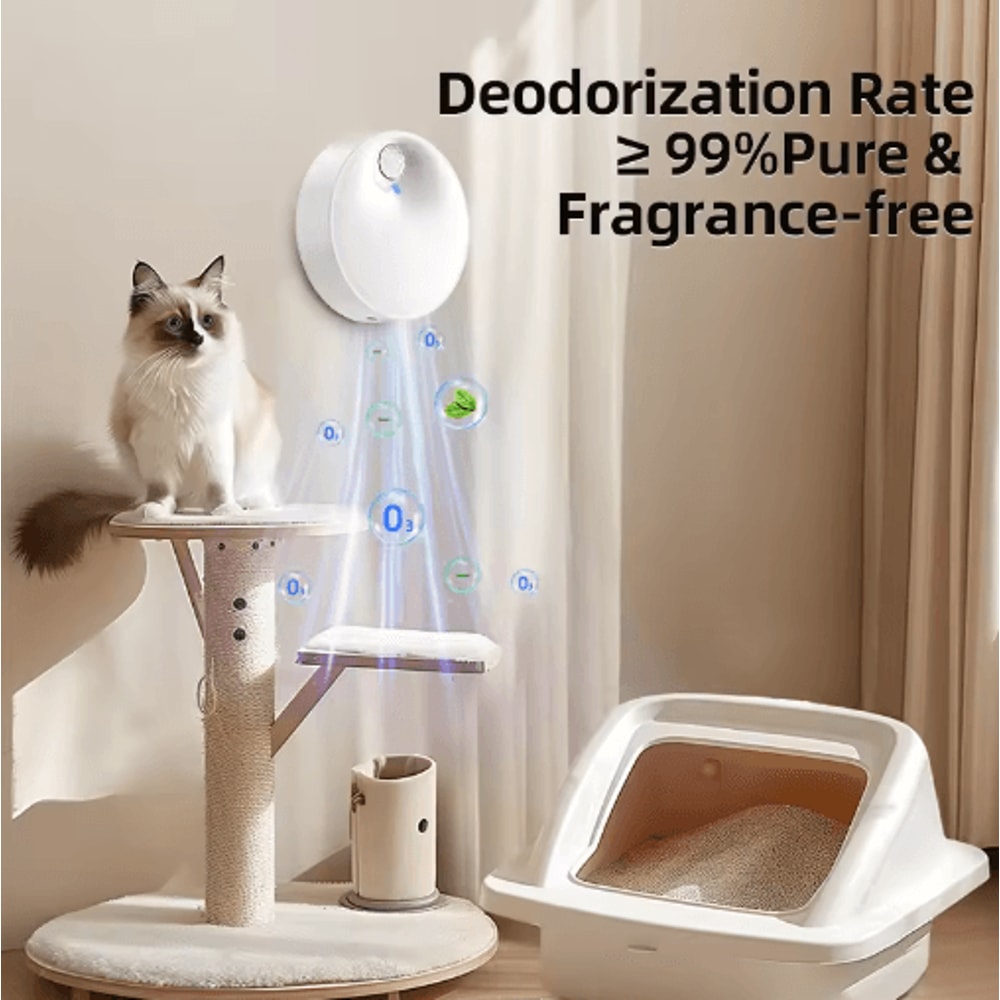 ROJECO Smart Cat Odor Purifier Automatic Litter Box Deodorizer With 4000mAh Rechargeable Battery 6