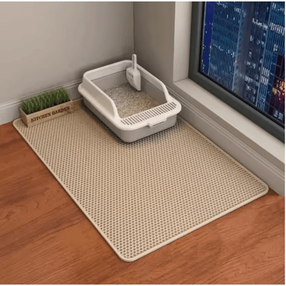 Double Layer Cat Litter Mat Waterproof Foldable Litter Trapping Pad For Cats 2