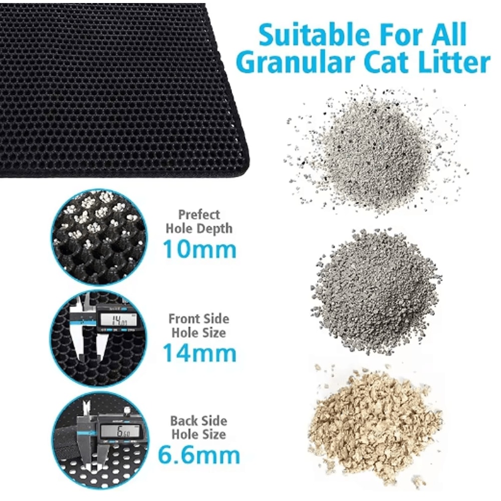 Double Layer Cat Litter Mat Waterproof Foldable Litter Trapping Pad For Cats 6