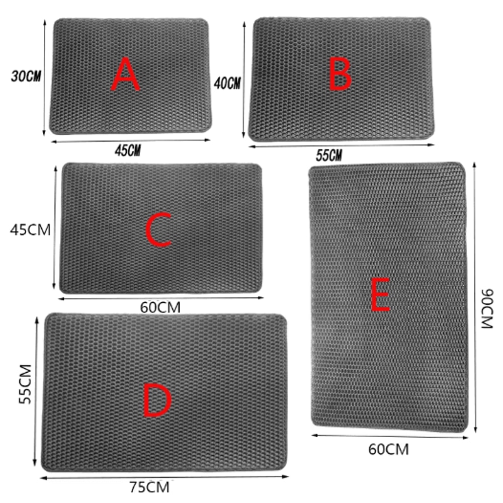 Double Layer Cat Litter Mat Waterproof Foldable Litter Trapping Pad For Cats 8