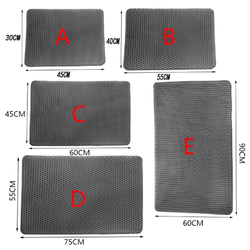 Double Layer Cat Litter Mat Waterproof Foldable Litter Trapping Pad For Cats 8
