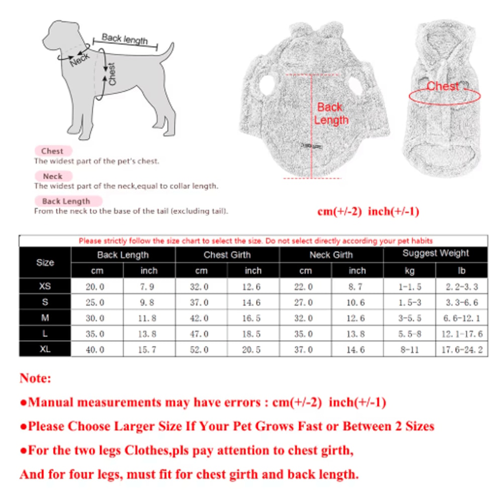 Warm Fleece Cat Dog Hoodie Cute Winter Sweater Coat For Small Pets 4