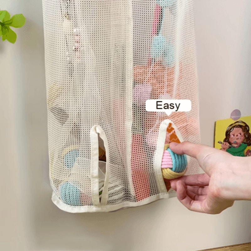Wall Hanging Mesh Storage Bag For Cat Toys Pet Accessory Organizer Basket 6