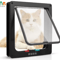 ATUBAN 4Way Locking Cat Door Flap Weatherproof Pet Door For Interior Exterior Doors 2