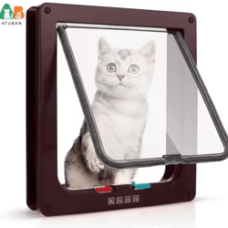 atuban 4-way locking cat door flap – weatherproof pet door for interior & exterior doors