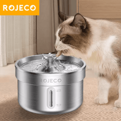 rojeco stainless steel cat water fountain – smart automatic pet drinking fountain for cats & dogs