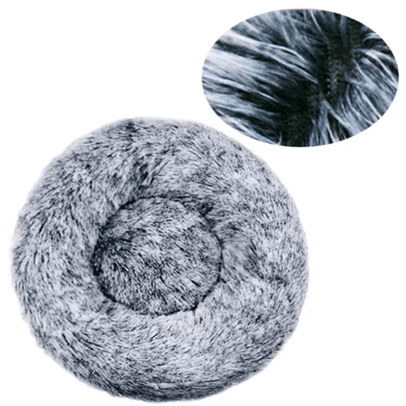 Long Plush Round Pet Bed Super Soft Winter Sleeping Nest For Cats Medium Dogs 2