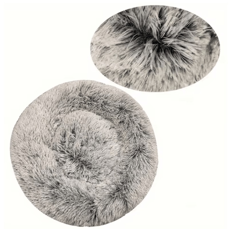 Long Plush Round Pet Bed Super Soft Winter Sleeping Nest For Cats Medium Dogs 3