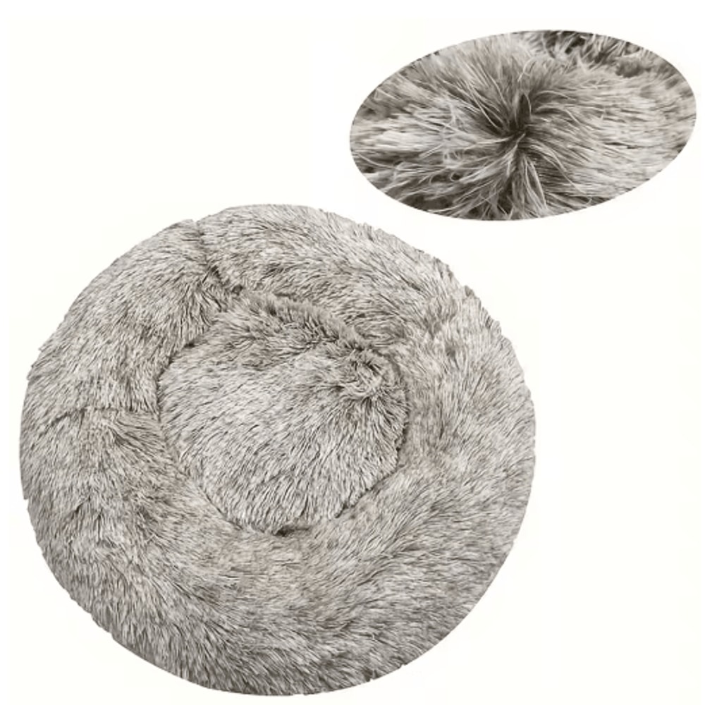 Long Plush Round Pet Bed Super Soft Winter Sleeping Nest For Cats Medium Dogs 5