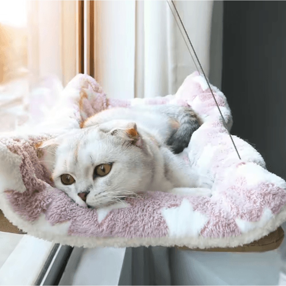 Window Hanging Cat Hammock Washable Detachable Suction Cup Cat Bed 0