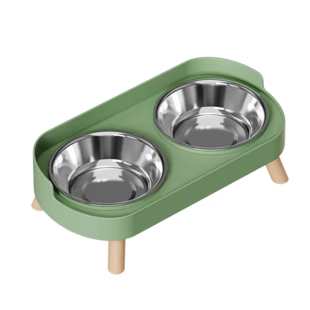 Elevated Stainless Steel Pet Feeder AntiSlip Dual Bowl For Cats Dogs 1