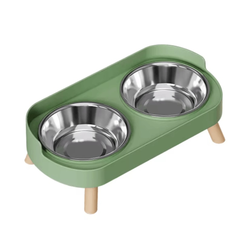 Elevated Stainless Steel Pet Feeder AntiSlip Dual Bowl For Cats Dogs 1