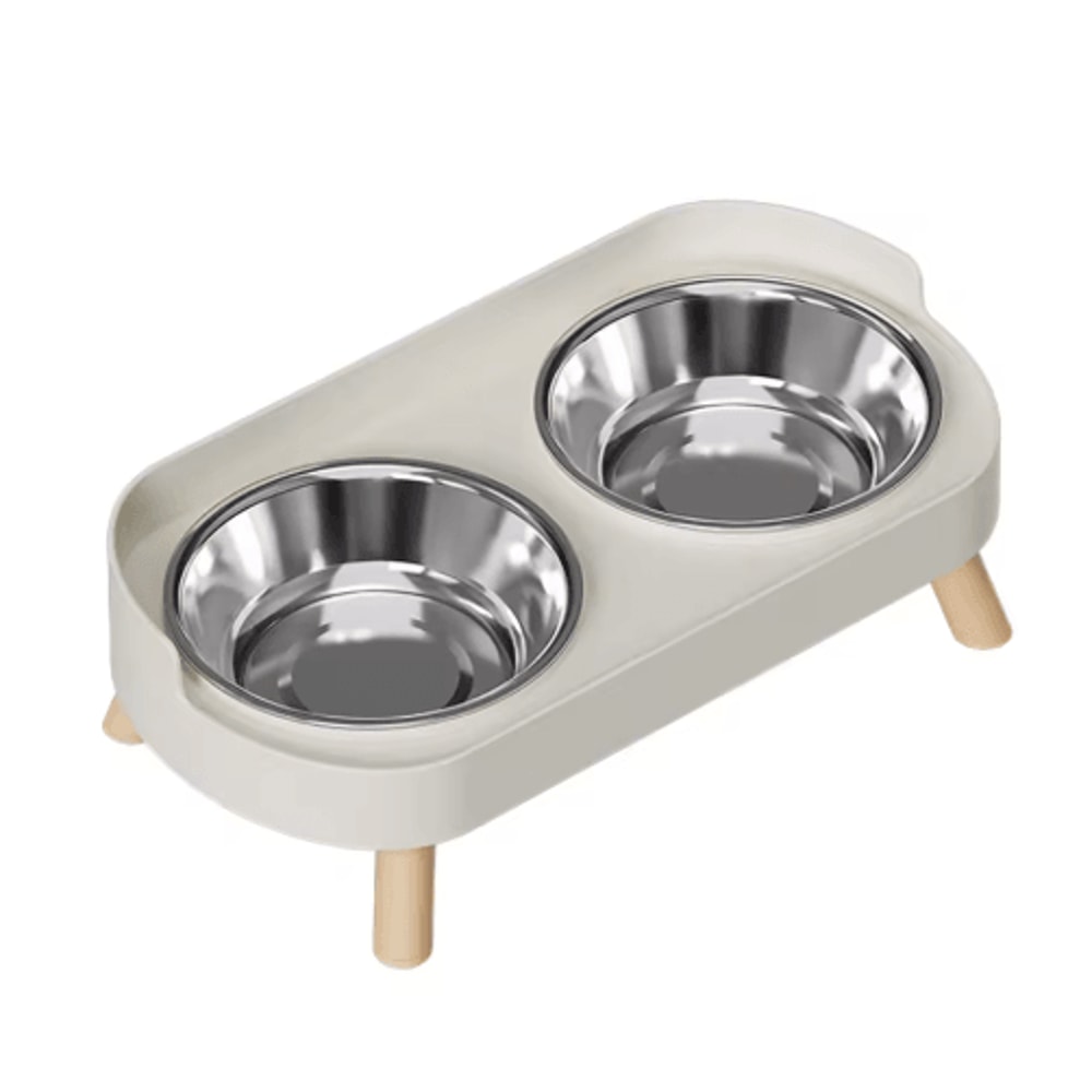 Elevated Stainless Steel Pet Feeder AntiSlip Dual Bowl For Cats Dogs 2