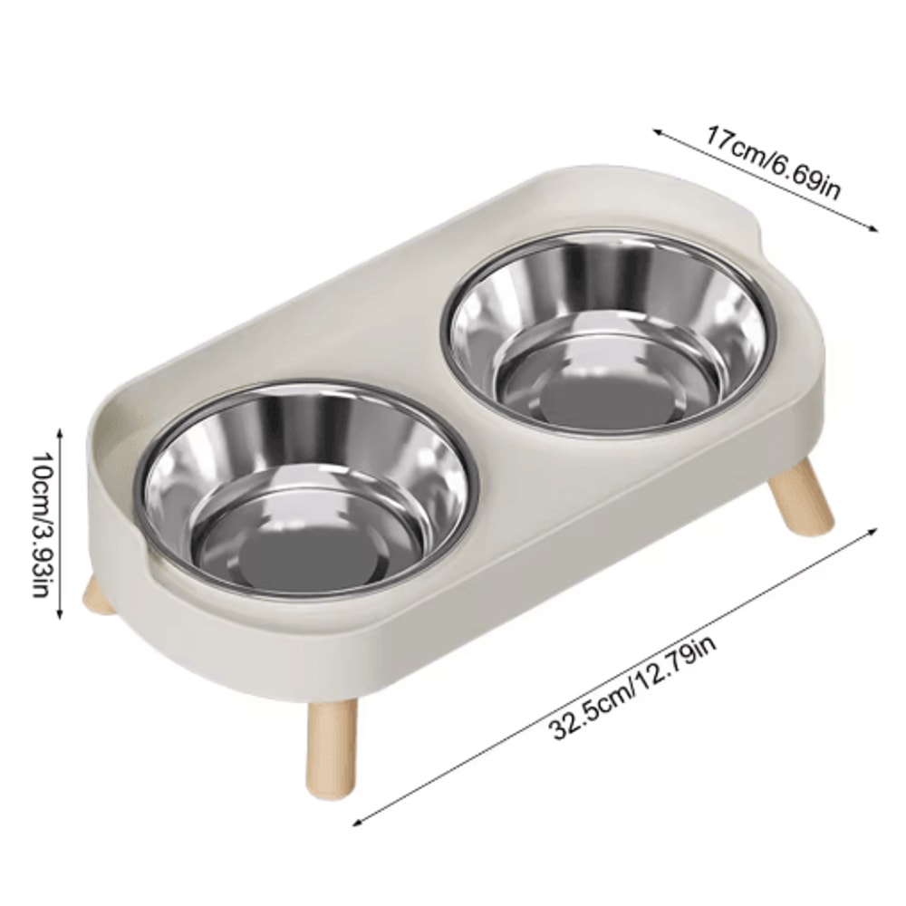 Elevated Stainless Steel Pet Feeder AntiSlip Dual Bowl For Cats Dogs 5