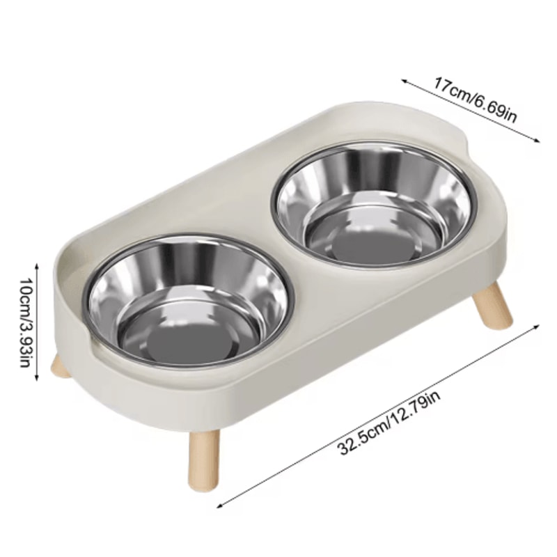 Elevated Stainless Steel Pet Feeder AntiSlip Dual Bowl For Cats Dogs 5