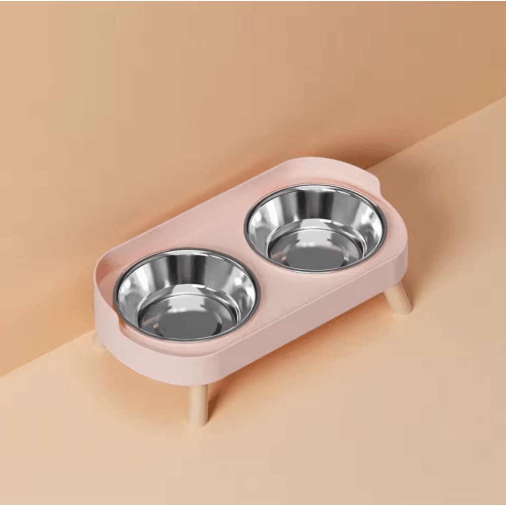Elevated Stainless Steel Pet Feeder AntiSlip Dual Bowl For Cats Dogs 6