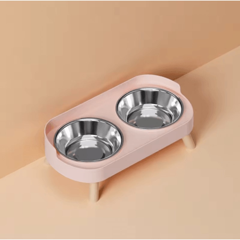 Elevated Stainless Steel Pet Feeder AntiSlip Dual Bowl For Cats Dogs 6