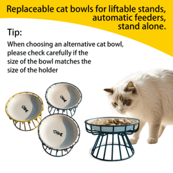 oitabi 3pcs ceramic cat bowl set anti whisker fatigue shallow food dishes for cats