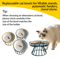 Oitabi 3PCS Ceramic Cat Bowl Set Anti Whisker Fatigue Shallow Food Dishes For Cats 0