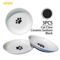 Oitabi 3PCS Ceramic Cat Bowl Set Anti Whisker Fatigue Shallow Food Dishes For Cats 2