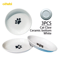 Oitabi 3PCS Ceramic Cat Bowl Set Anti Whisker Fatigue Shallow Food Dishes For Cats 6