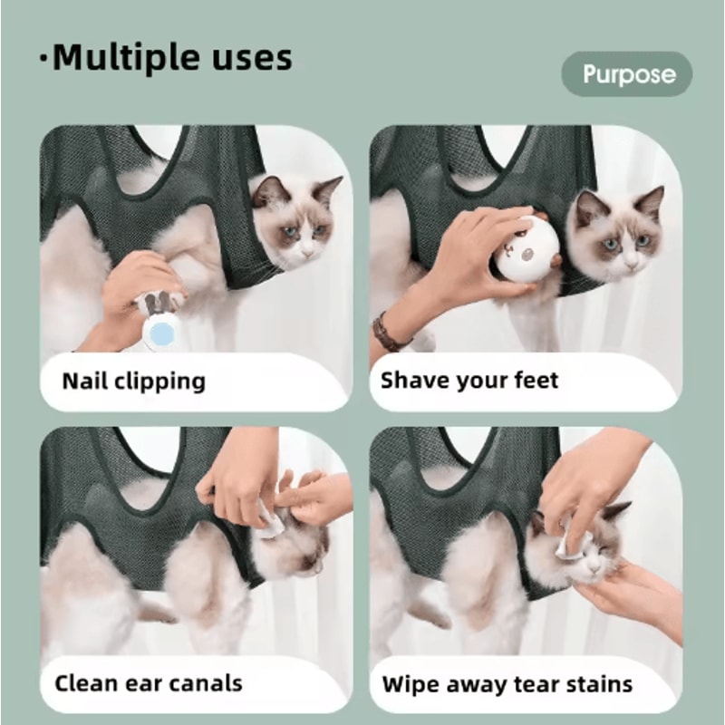 Pet Grooming Hammock Restraint Bag AntiScratch Hanging Support For Cats Dogs 8