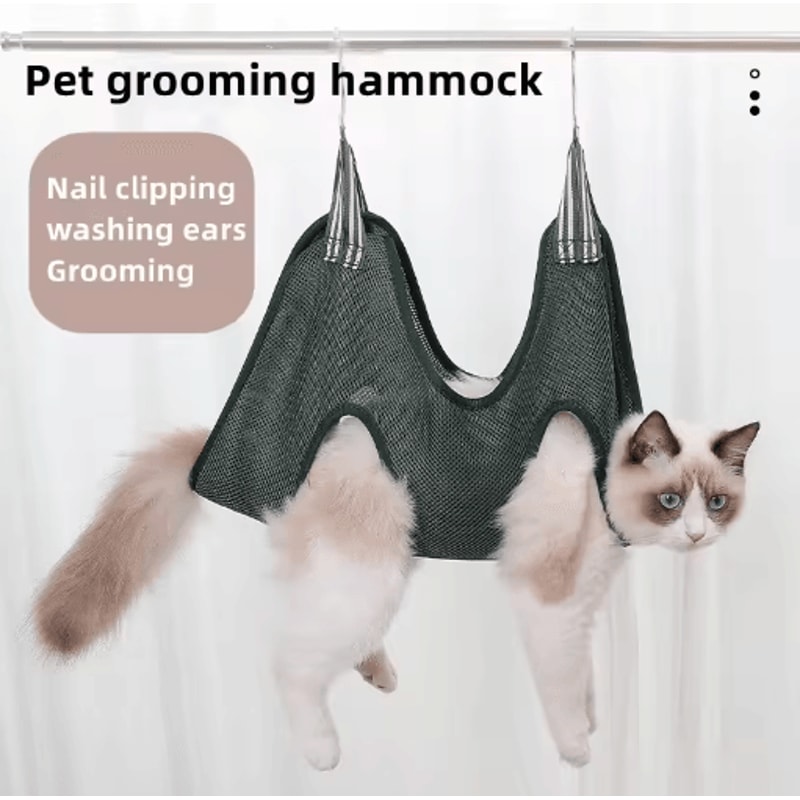 Pet Grooming Hammock Restraint Bag AntiScratch Hanging Support For Cats Dogs 0