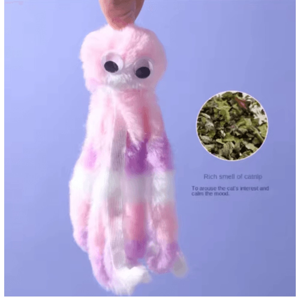Plush Octopus Cat Toy With Catnip Interactive Soothing Kitty Toy For Cats 6