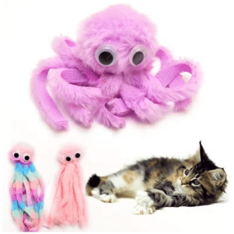 Plush Octopus Cat Toy With Catnip Interactive Soothing Kitty Toy For Cats 0