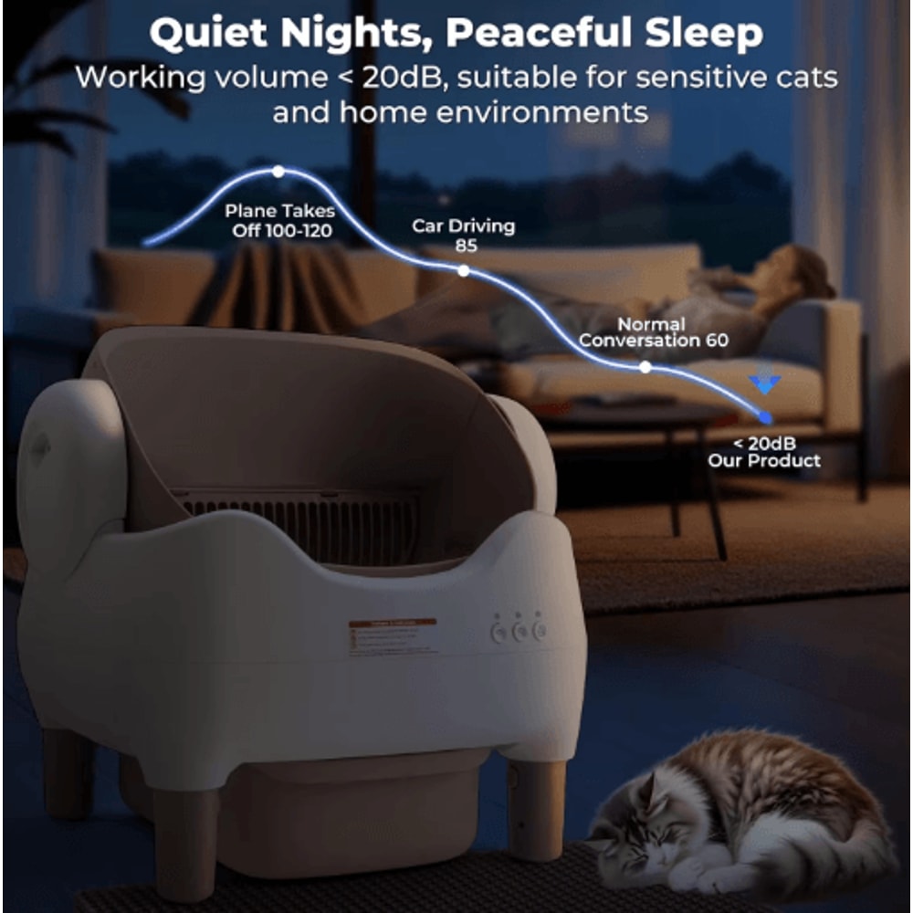 VOFORD Automatic SelfCleaning Cat Litter Box Extra Large Smart Litter Box With App Control 4