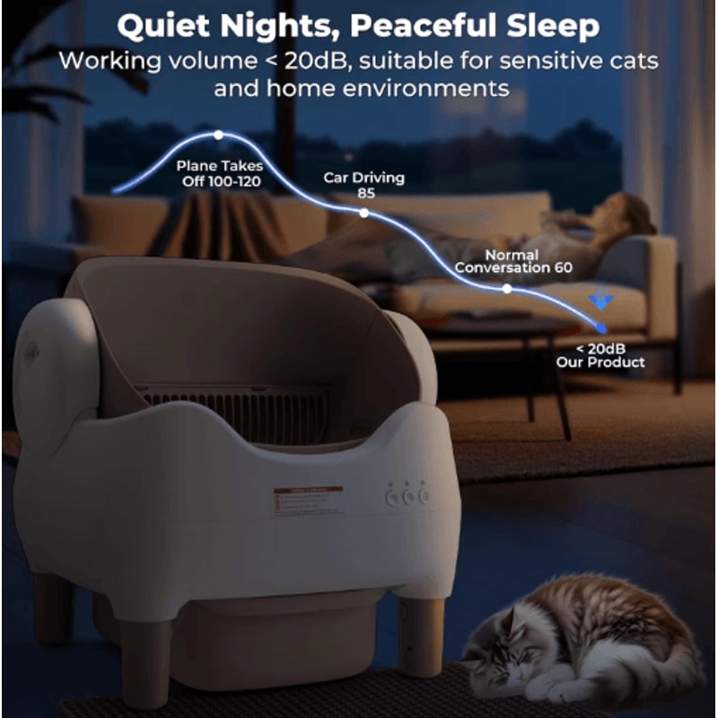VOFORD Automatic SelfCleaning Cat Litter Box Extra Large Smart Litter Box With App Control 4
