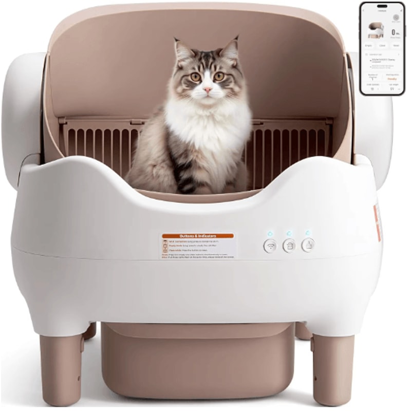 VOFORD Automatic SelfCleaning Cat Litter Box Extra Large Smart Litter Box With App Control 0