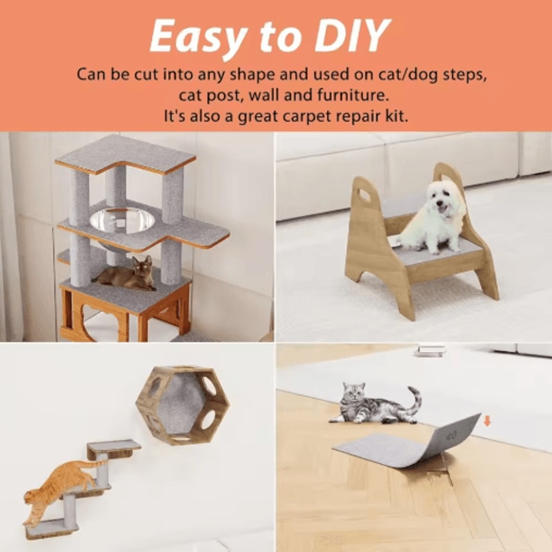 SelfAdhesive Cat Scratch Protector Mat Freeform Furniture Protection Carpet For Cats 11
