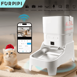 smart automatic pet feeder with 1080p hd camera – elevated wifi cat & dog food dispenser