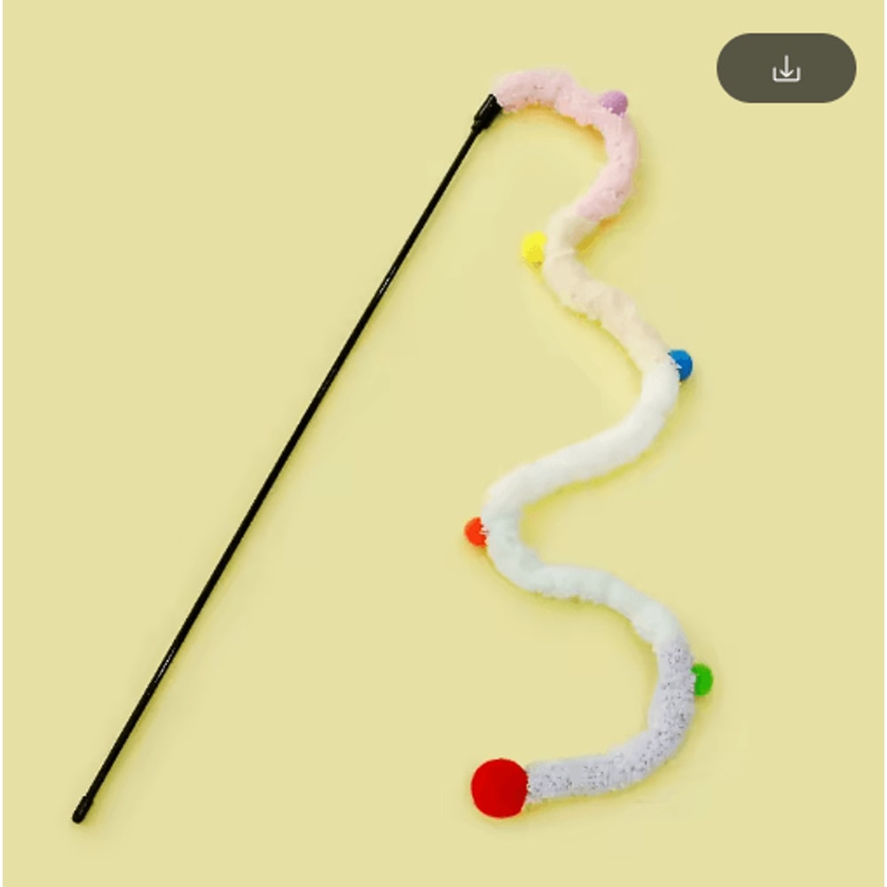 Feather Cat Teaser Wand Interactive Caterpillar Rod Toy For Cats 2