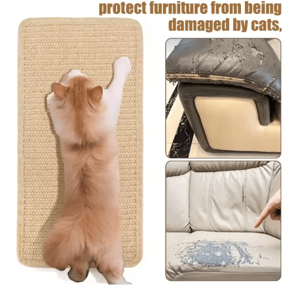 SelfAdhesive Sisal Cat Scratcher Mats AntiSlip Furniture Protection Pads For Cats 7