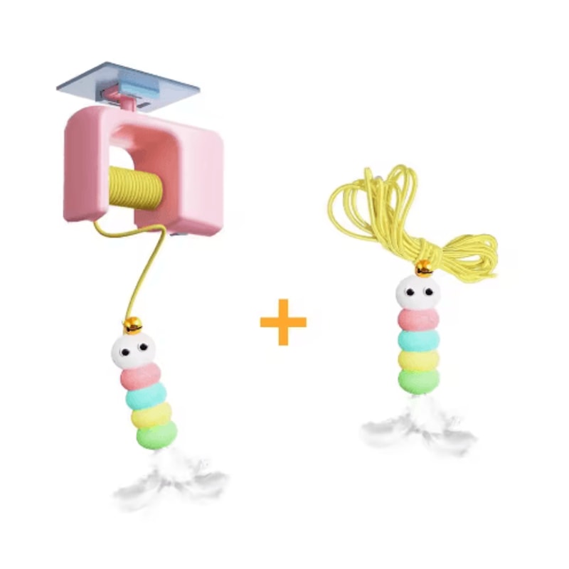 Smart Hanging Door Cat Toy Automatic Swing Feather Teaser With Dual Ropes 3
