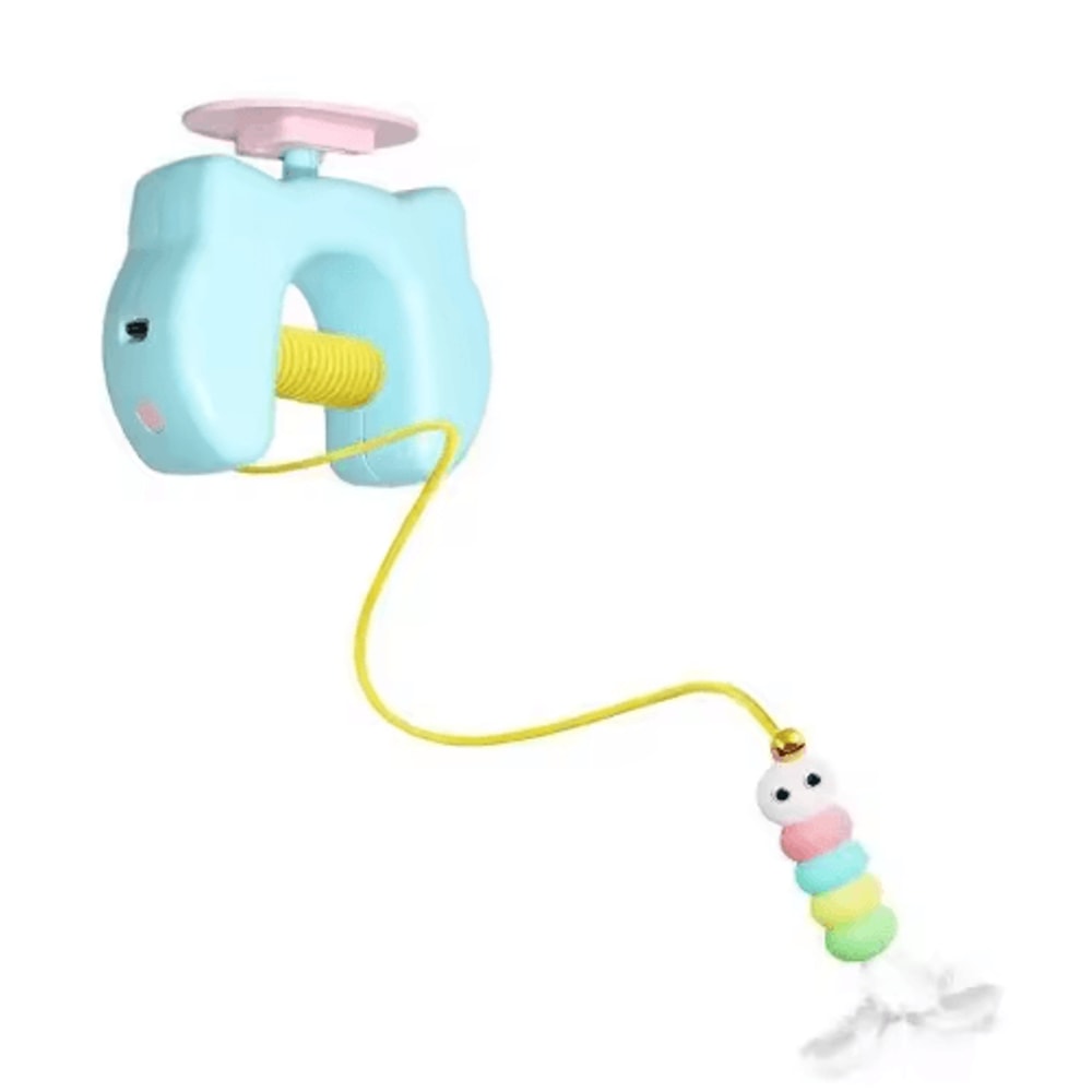 Smart Hanging Door Cat Toy Automatic Swing Feather Teaser With Dual Ropes 4