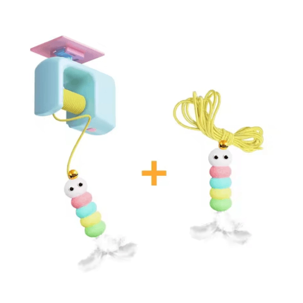 Smart Hanging Door Cat Toy Automatic Swing Feather Teaser With Dual Ropes 5