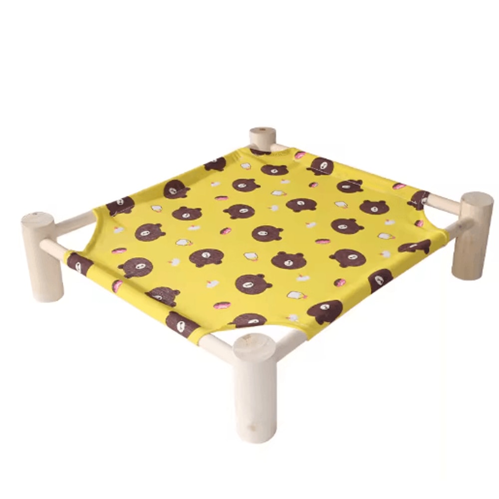 Outdoor Canvas Cat Hammock Bed Breathable Wooden Frame Pet Lounge For Cats Small Dogs 2