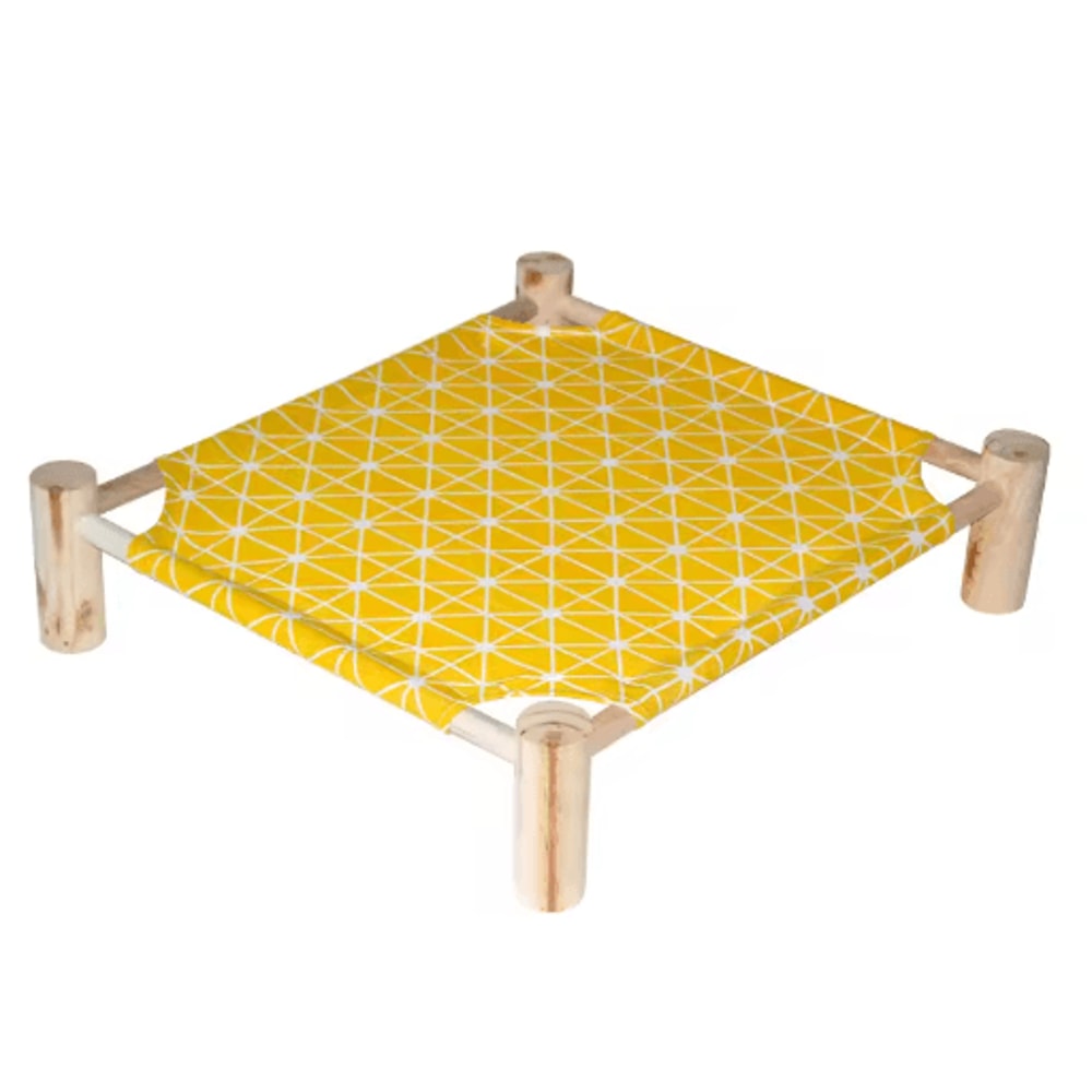 Outdoor Canvas Cat Hammock Bed Breathable Wooden Frame Pet Lounge For Cats Small Dogs 7