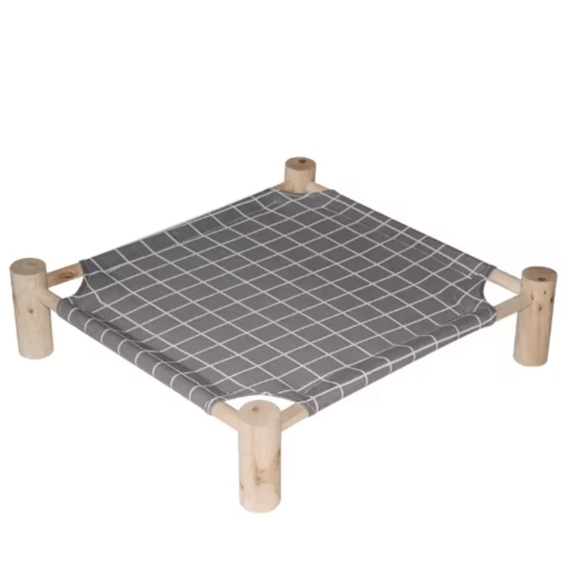 Outdoor Canvas Cat Hammock Bed Breathable Wooden Frame Pet Lounge For Cats Small Dogs 8