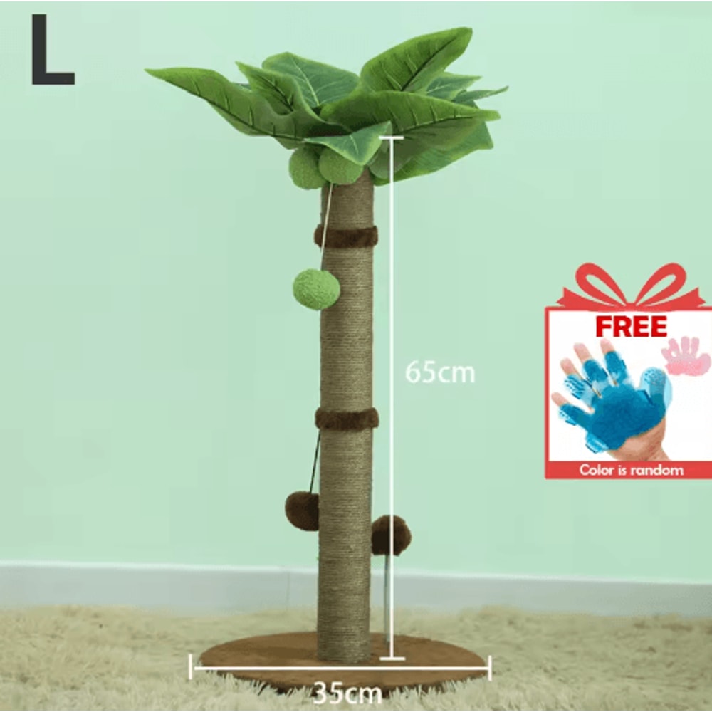 65cm Cat Scratching Post Tree Sisal Rope Scratcher With Interactive Ball Toys 4